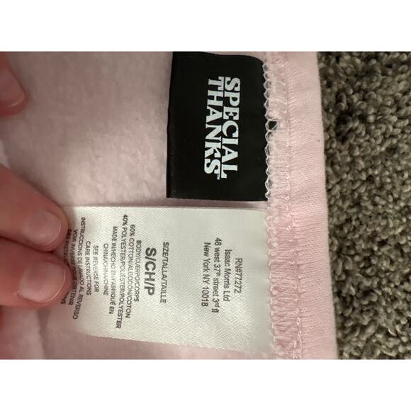 NWOT Special Thanks Loved Long Sleeve Sweater Womens Size Small Baby Pink - Picture 3 of 5